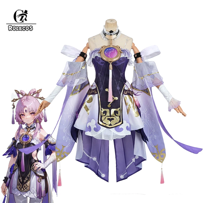 

ROLECOS Fu Xuan Cosplay Costume Game Honkai Star Rail Divination Commission Fu Xuan Sexy Dress Party Role Play Outfit Full Set