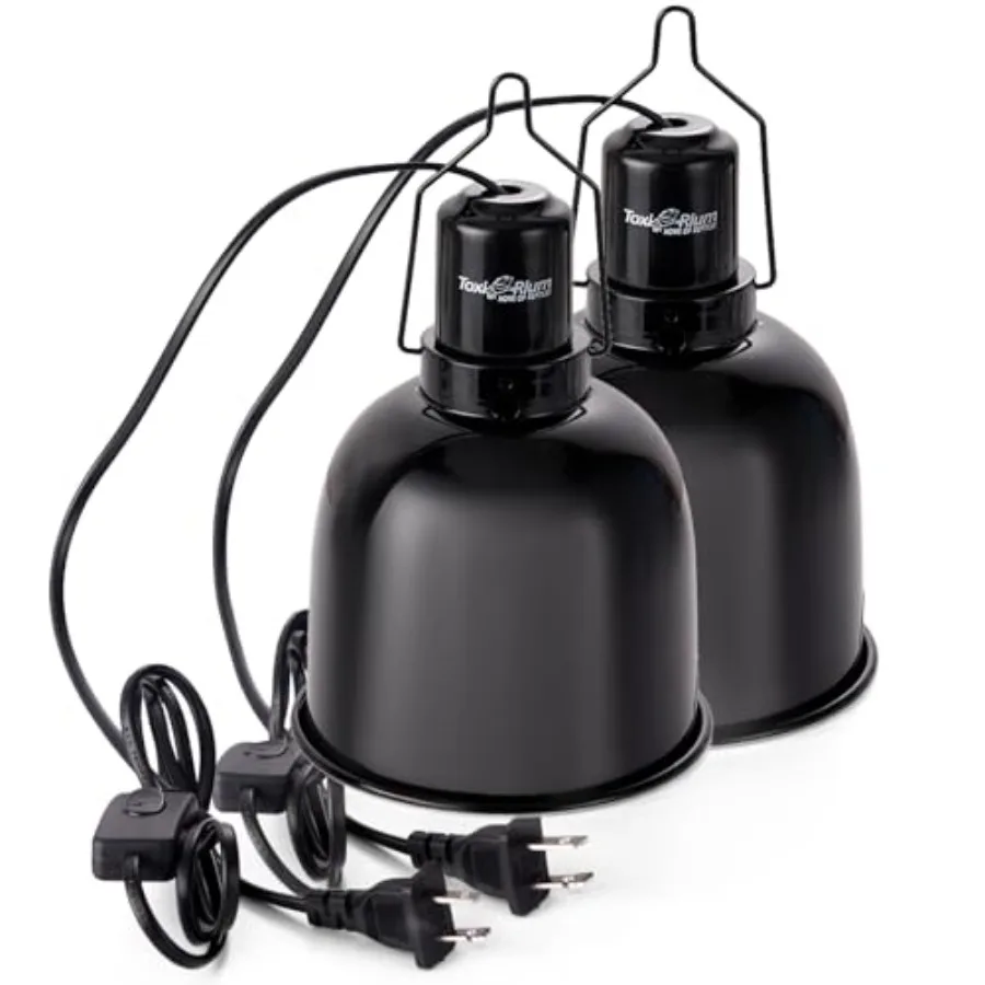 

【Spot goods】Reptile Light Fixture 2-Pack 5.5-Inch Deep Dome Lamp Caps with Optical Reflection Cover Heat-Resistant Design for R