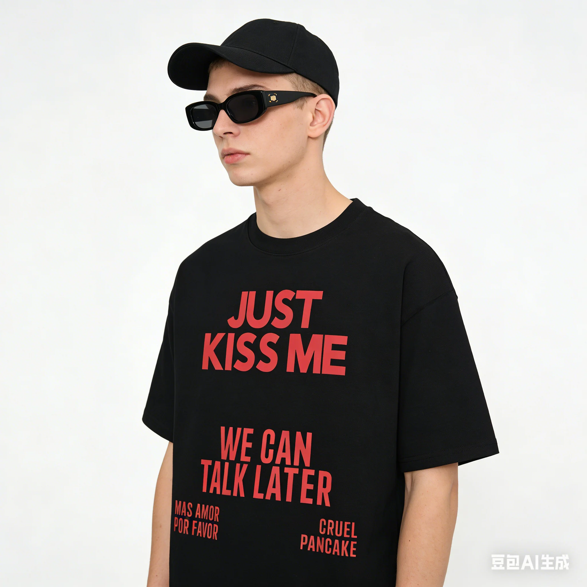 Just Kiss Me We Can Talk Later T Shirt Men Women Funny Joke Fashion T-shirts Oversized Cotton Casual Summer T-shirt Streetwear