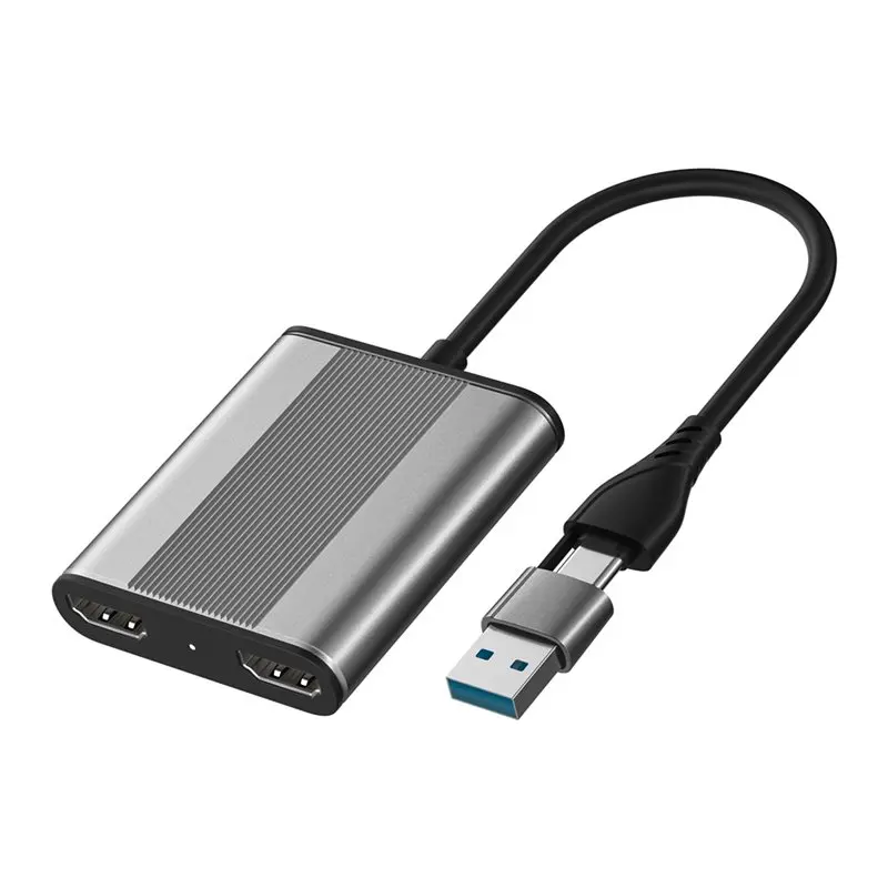 

AT93-Type-C Docking Station 4-In-1 USB 3.0 PD Adapter Cable To Dual -Compatible+ C HUB Converter Screen Mirroring Device