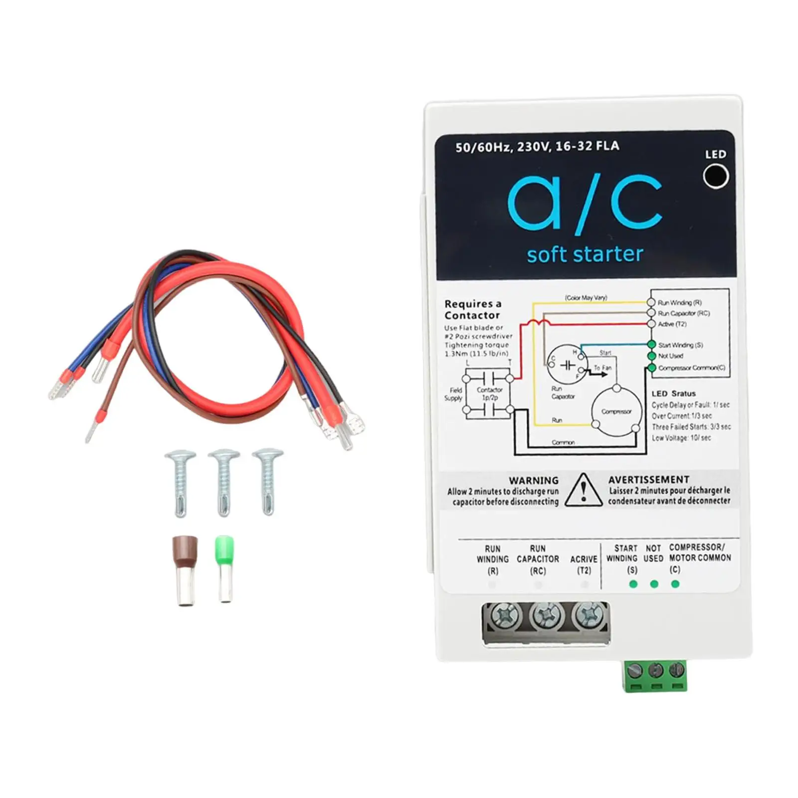 Soft Starts Air Conditioner Start ABS Plastic Kit Reverse Motor Protection for RV Air Conditioning Maintain Electrical Systems