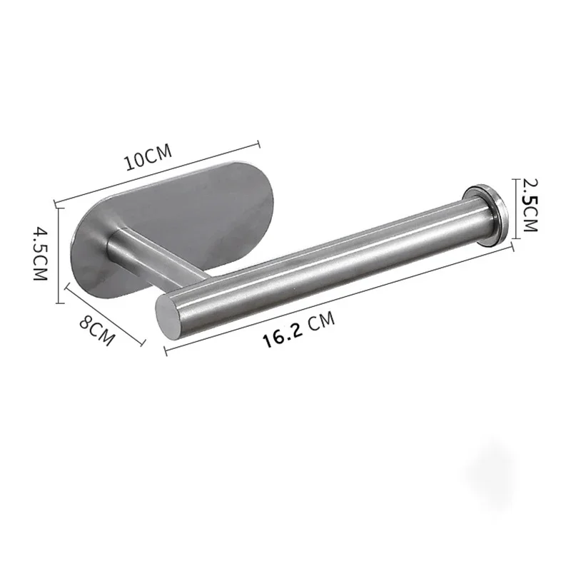 Stainless Steel Paper Towel Holder for Bathroom Kitchen No Punch Wall Mount Tissue Towel Roll Self Adhesive Toilet Storage Rack view 6
