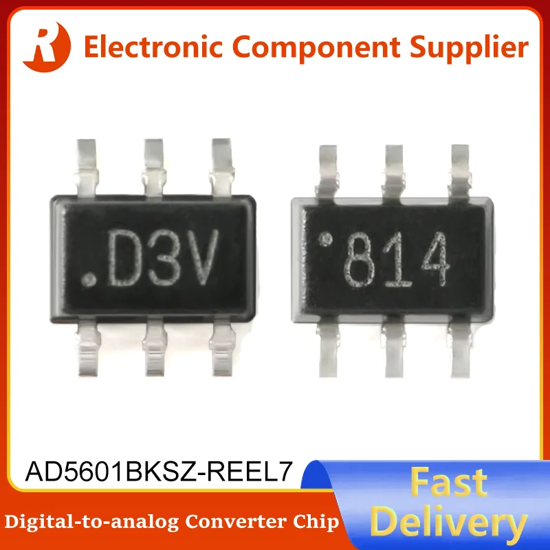 5Pcs AD5601 AD5601BKSZ-REEL7 D3V SC-70-6 AD5601BKSZ Nano DAC Brand New 8-bit Digital-to-analog Converter SPI Interface IC Chip