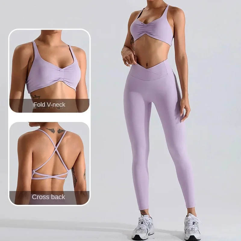 Roupa interior esportiva transversal para mulheres, colete fitness, secagem rápida, apertado, novo