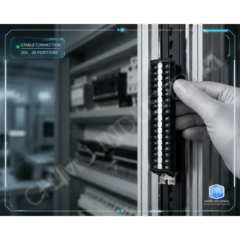 【CHIMU INDUSTRIAL】 【CHIMU INDUSTRIAL】 for TD-2020 Guide Rail Terminal Block 20A 20 Sections Connector Patch Panel DC