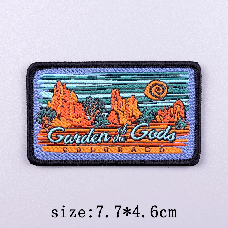 Outdoor Adventure Patch Sewing On Patches For Clothing Wilderness Mountain Patch On Self-Adhesive Hook Loop Patches On Clothes