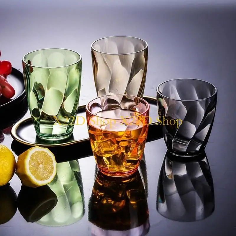 X22D Unbreakable Plastic Drinking Glasses 310ml Reusable Shatterproof Water Tumblers