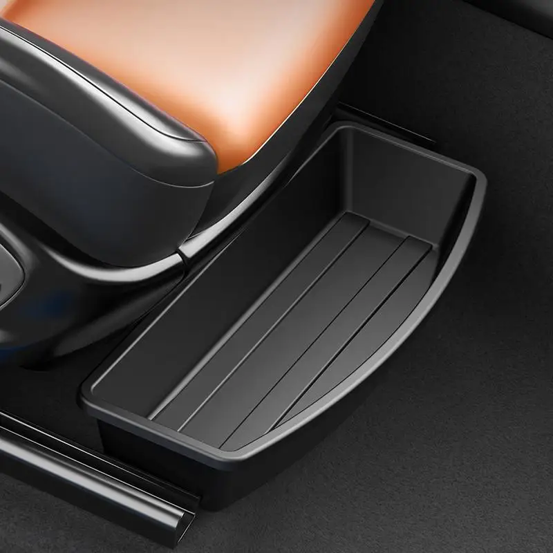 Universal Car Front Seat Storage Organizer Anti-Slip Under Seat Drawer Box Durable for Auto Sundry Storage Use
