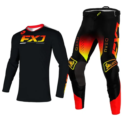 Imagen 2 del producto Traje Enduro Motocross Jersey Pant Kits Off-road rosa amarillo azul mx mtb cross Moto Kits para hombre Mujer blanco verde rojo negro