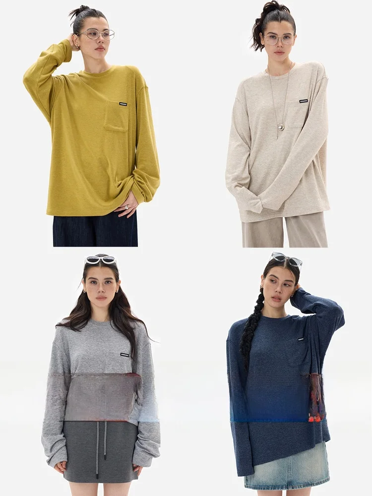 

Футболка EGU Yue Lazy Person Street Sle свободного кроя с цветочным принтом, с широкими плечами, повседневная, универсальная, базовый слой, топ