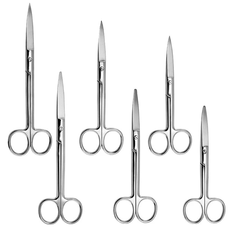 

Стальная медицинская прямая изогнутая повязка для кормления, марлевая канва, неотложная первая помощь, хирургические ножницы для макияжа, ветеринарной красоты