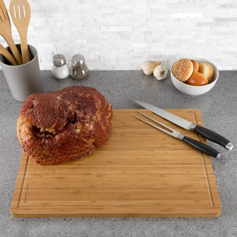 Extra-Large Bamboo Cutting/Serving Board with Juice Groove