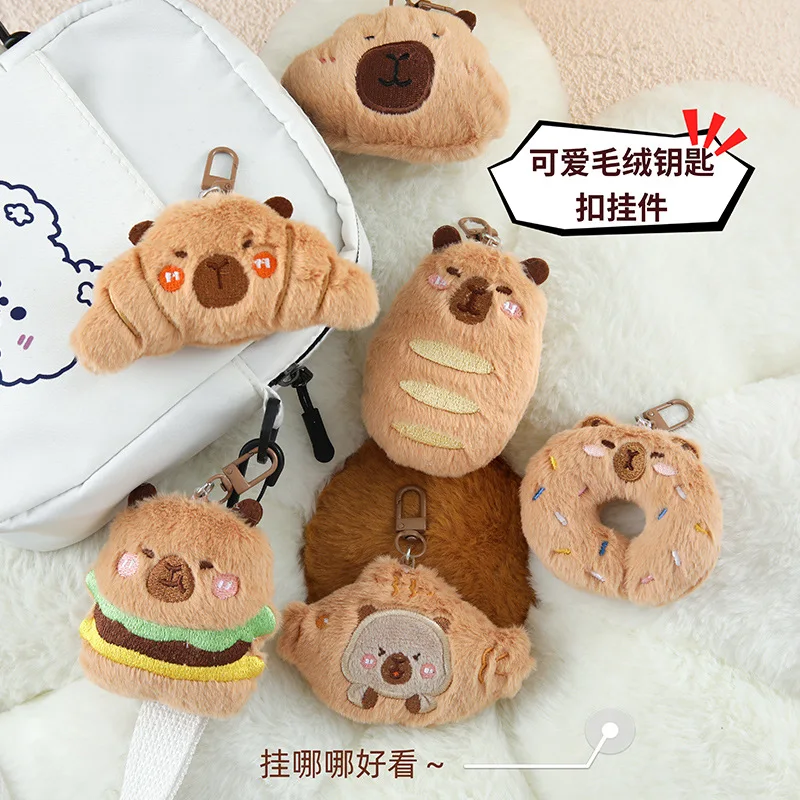 

Creative food dolphin pendant cartoon doll pendant plush food play doll bread capyfish bag hanging keychain