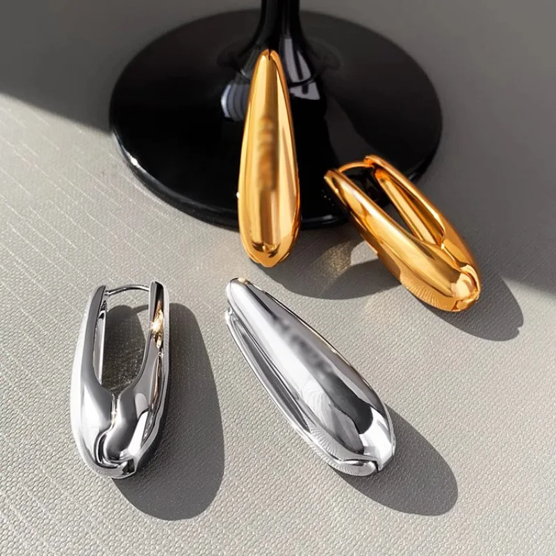 

925 Sterling Silver Vintage Gold Earrings For Women Long Trendy Earring Jewelry Prevent Allergy Party Accessories Gift