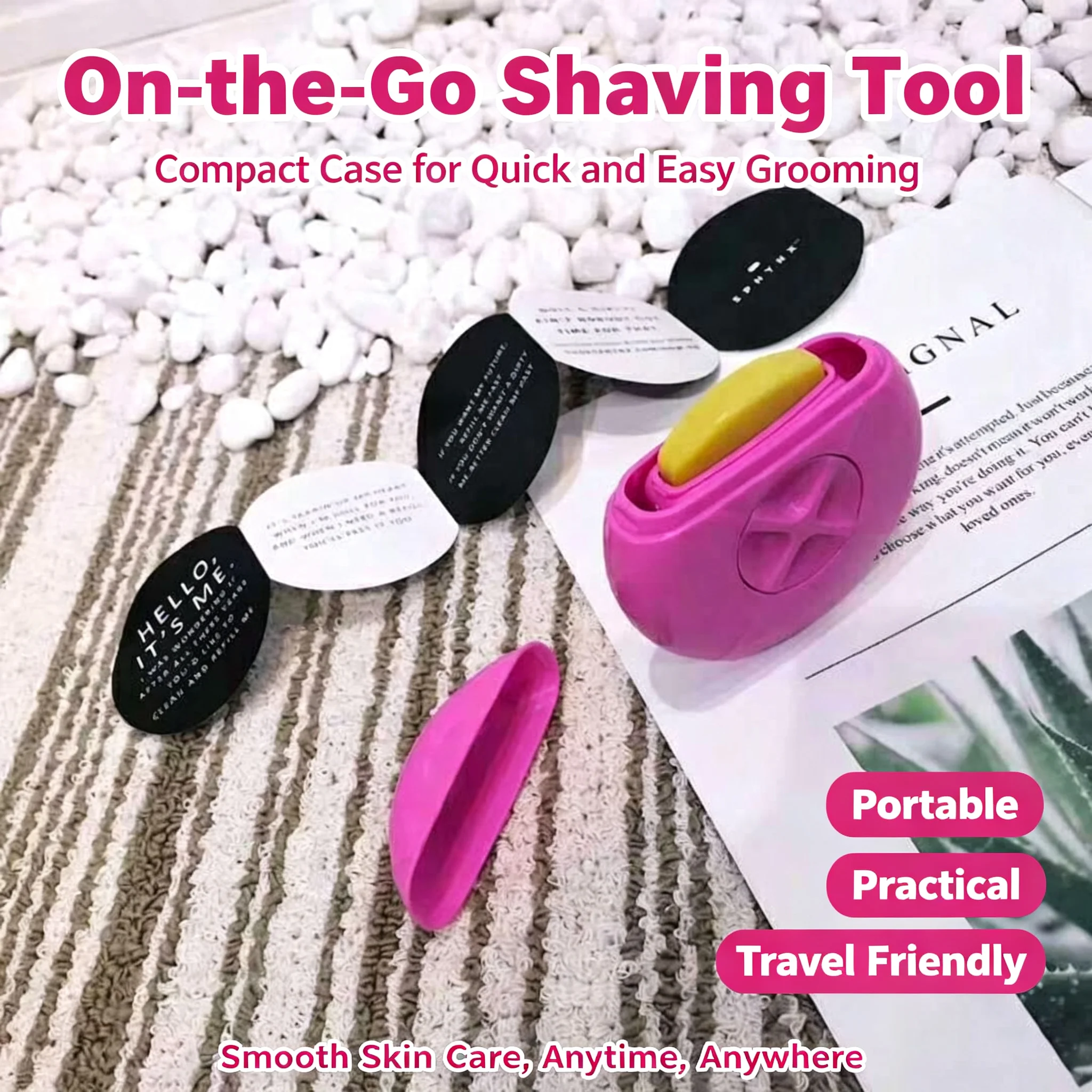 New model of travel portable women's razor, featuring replaceable water mist bottle, moisturizing stick and double-edge design
