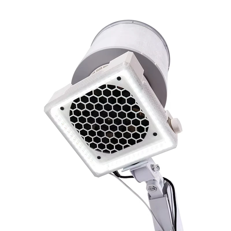 Portable Nail Art Vacuum Cleaner Extractor Fan with Light Desktop Air Purification Dust Collector for Manicure Nail Art Salons