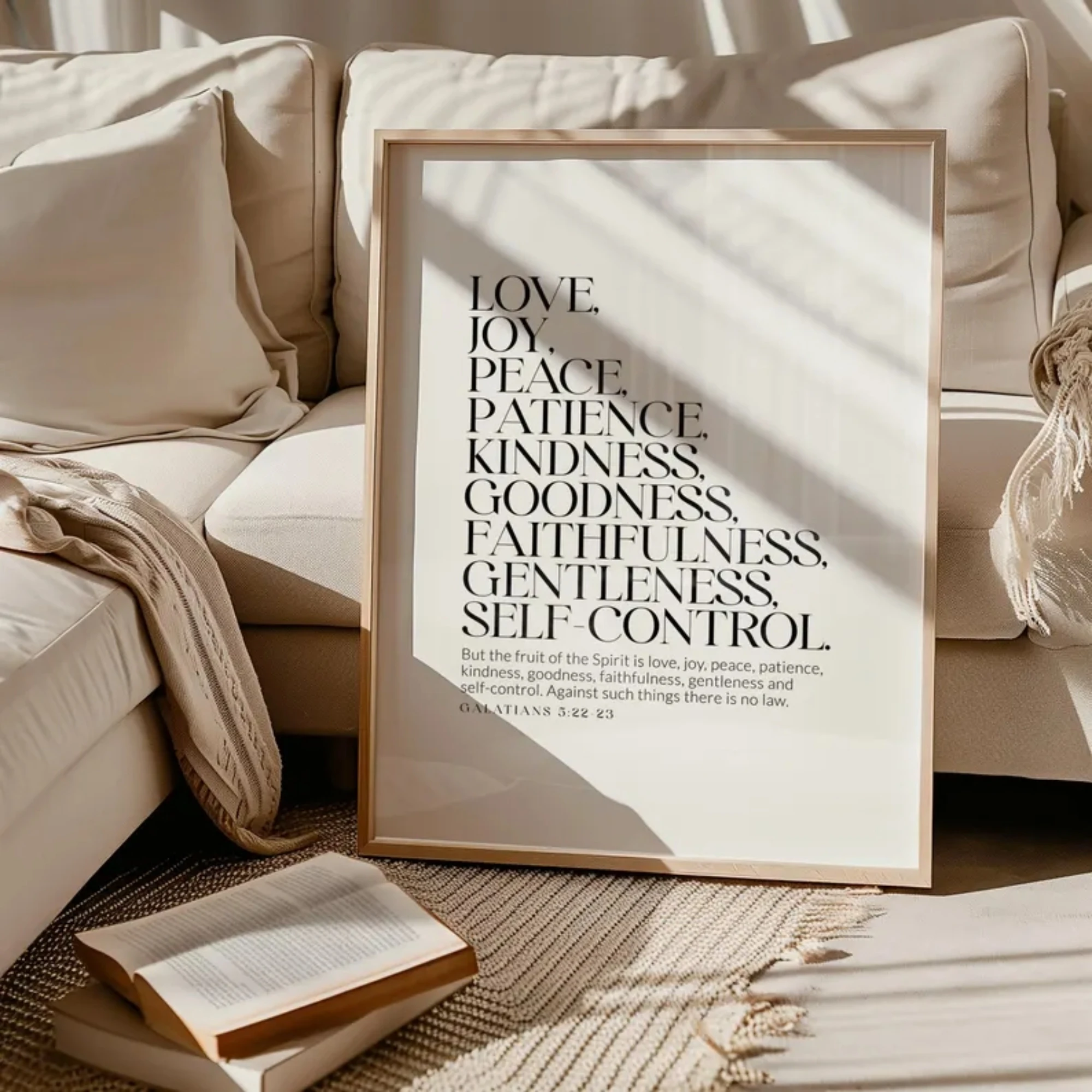 Galatians 5:22-23 Fruit Of The Spirit Bible Wall Art Print Canvas Painting Poster Picture For Living Room,Bedroom Home Decor