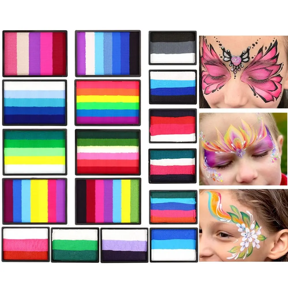 Multicolour Body Face Painting Kit Waterproof Colorful Body Art Painting Clown Tattoo Face Painting Palette Festivals