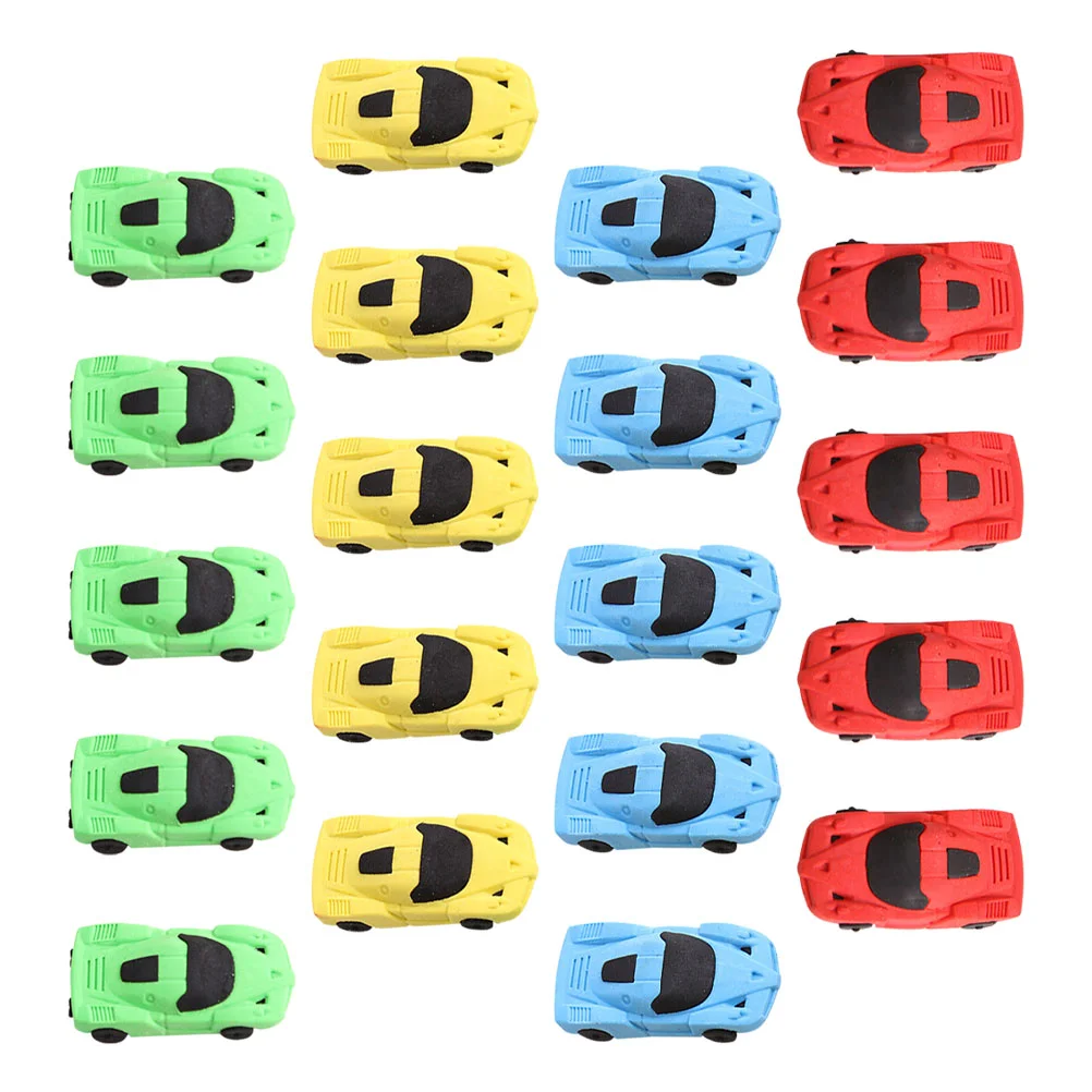 20 Pcs Car Eraser High-grade Erasers Kindergarten Adorable Car-shaped Students Kids Pencil Practical Material