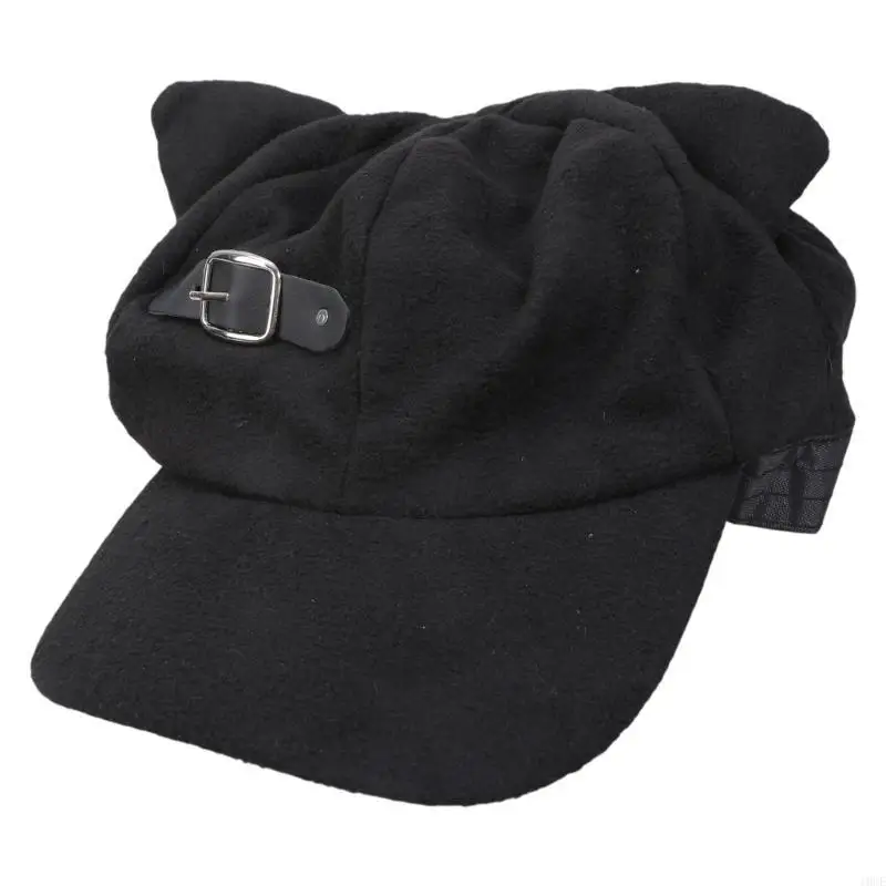 Anime Cats Ear Octagonal Hat for Teens and Women Daily Wear Hat 2000s Hat All Matching Sun Hat Japanese Headwear