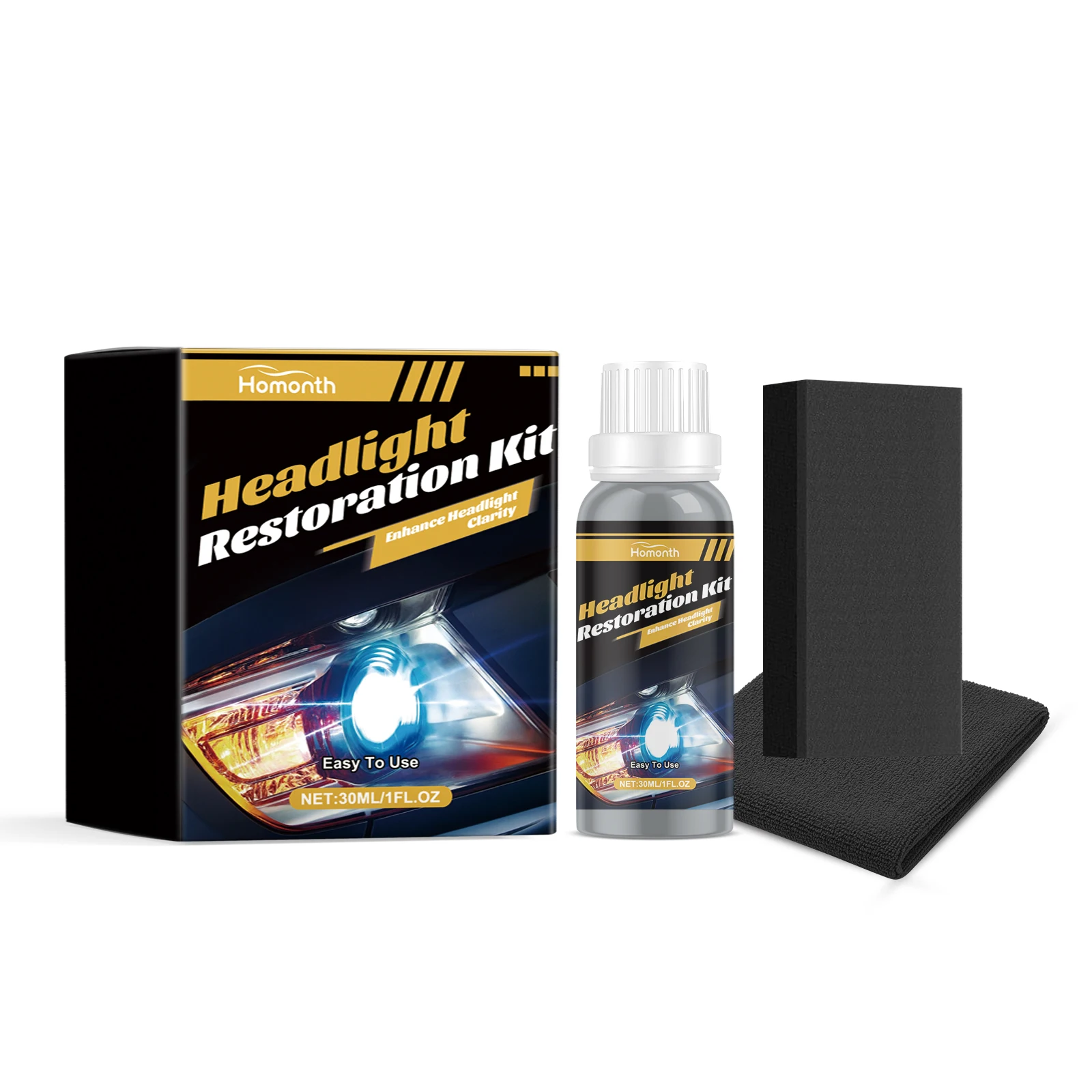 Headlight Care Kit, Car Headlight Polishing, Scratch Repair, Cleaning & Maintenance Care Kit
