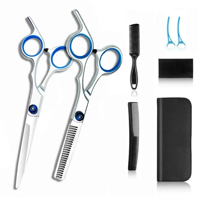 

Hair Cutting Scissors and Thinning Shears Set Professional Haircut Scissors Kit Indoor Hairdressing Set with Comb Clip Cape and