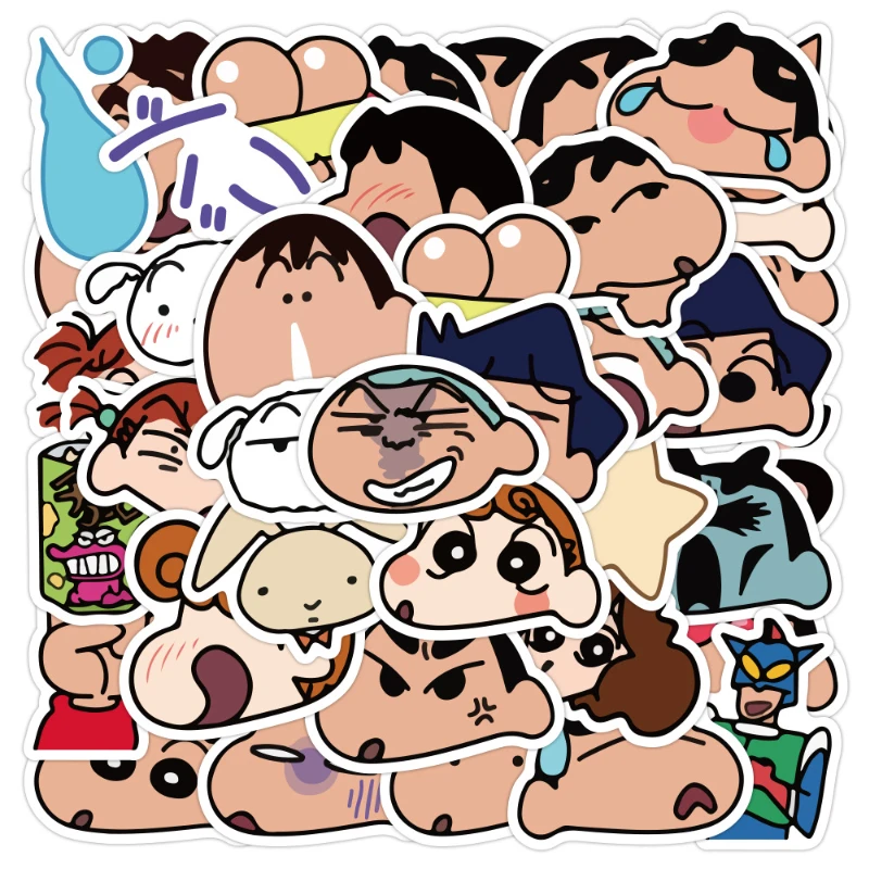 Crayon Shinchan Sticker Collection Cartoon Kawaii Pocket Children's Stickers Girl Pocket Material Decorative Sticker Gift