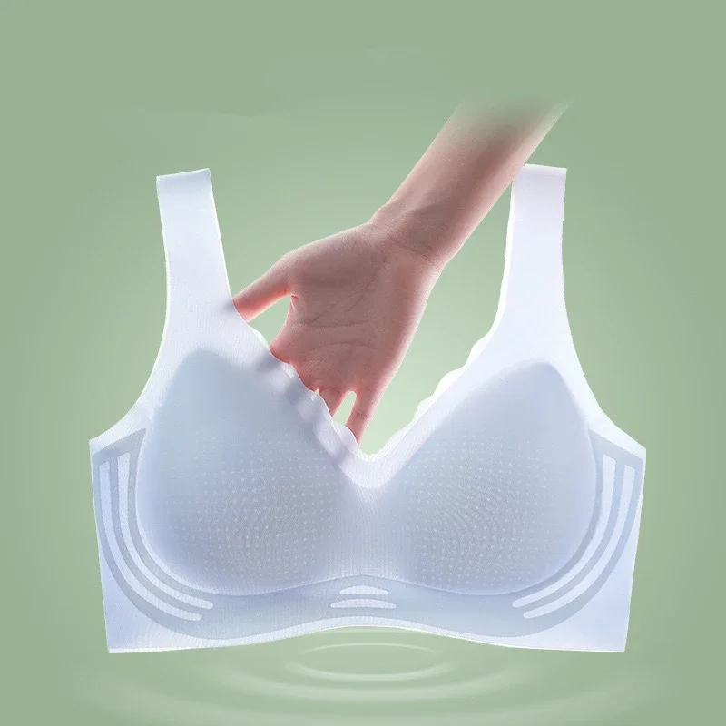 Cool Seamless Underwear For Women Ultra-thin Push-up Semi-fixed Cup No Rims Vest-style Bra For Women With Beautiful Backs