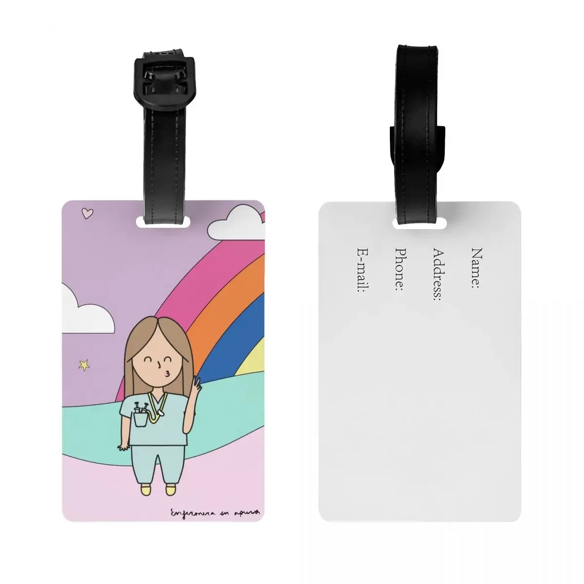 Enfermera En Apuros Doctor Nurse Medical Luggage Tag Custom Baggage Tags Privacy Cover Name ID Card