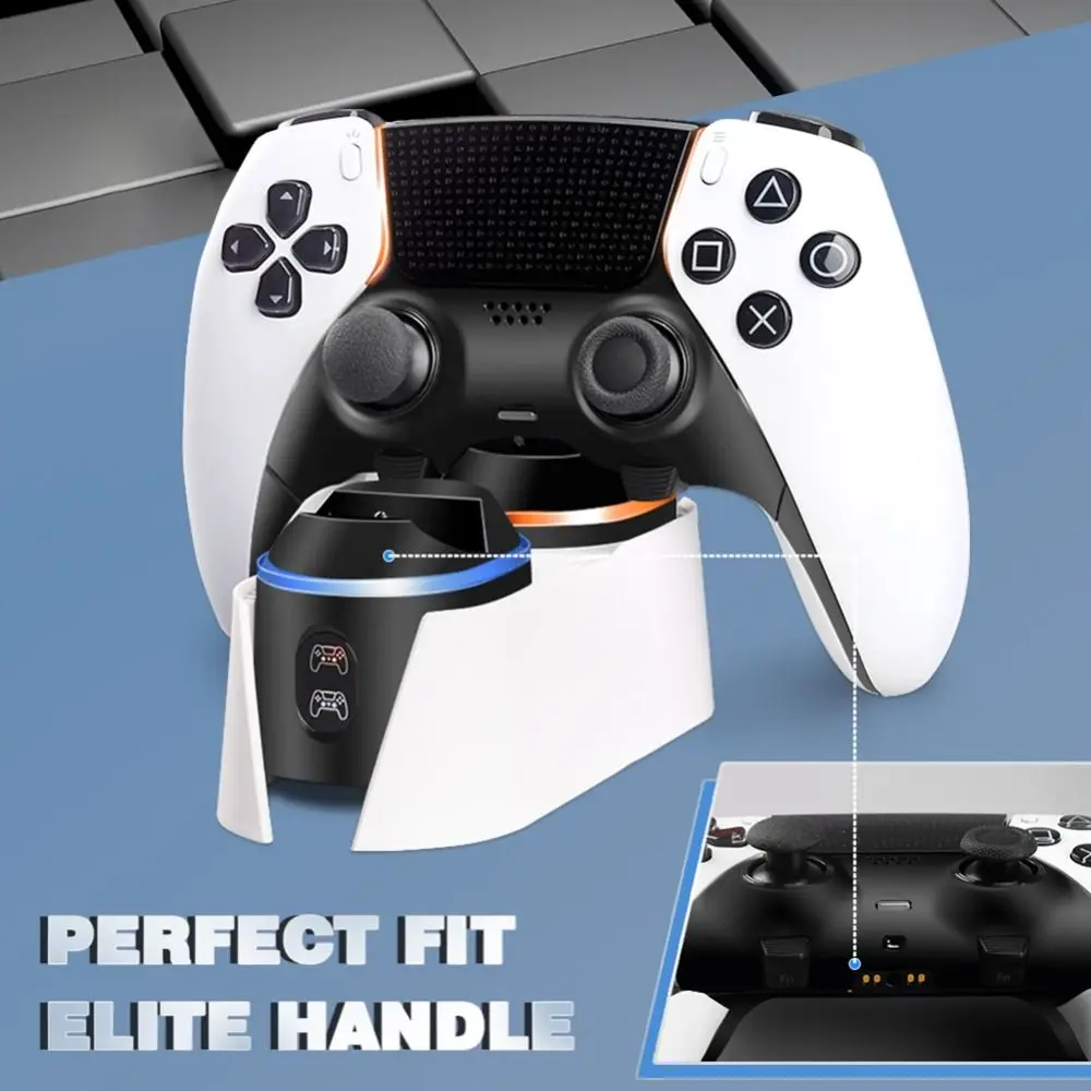 Base de carga para mando doble, controlador de lámpara LED de carga rápida, base de carga, apagado automático, Cable tipo C para PlayStation 5