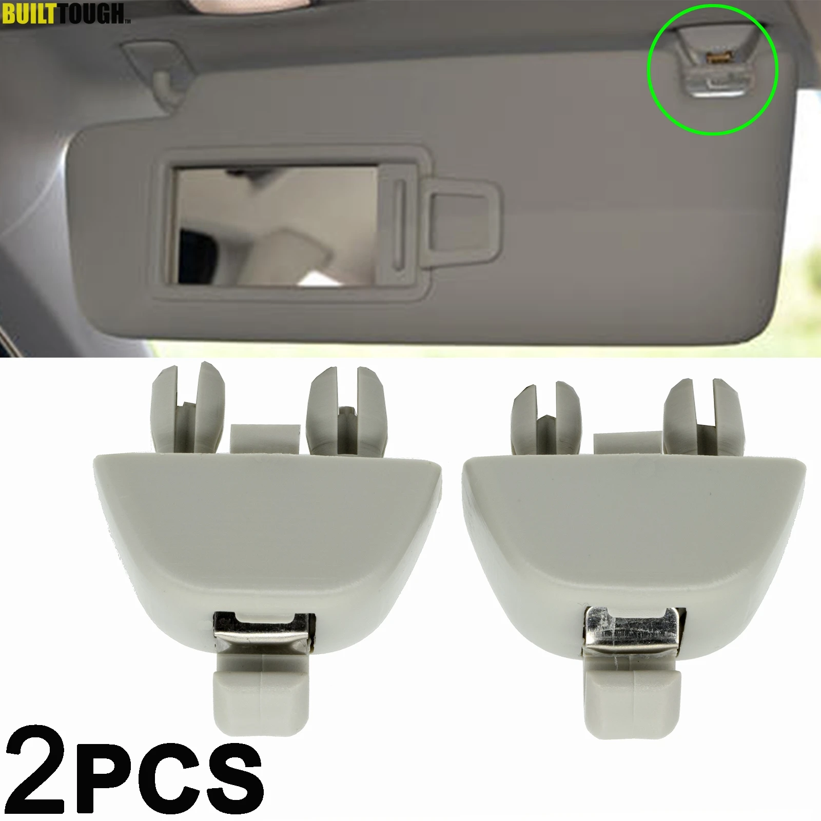 2x Sun Visor Hanger Clip Holder For Audi A6 C6 VW Passat B7 Polo Up! Skoda CITIGO RAPID Seat MII 6RD857561Y20 6R0857561Y20 Hooks