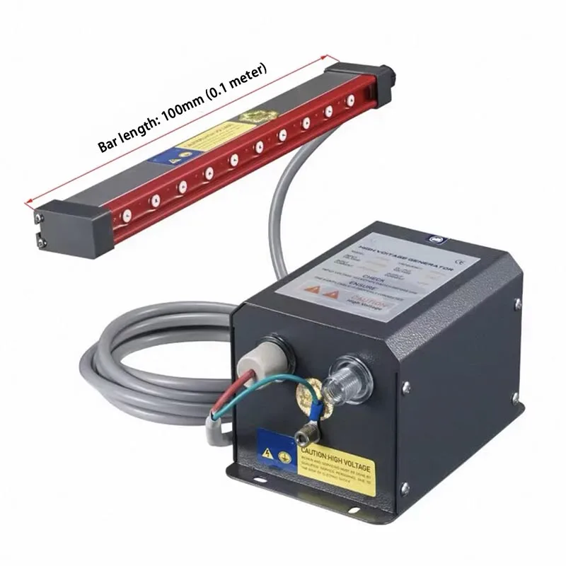 100mm/160mm AC Static Elimination Ion Air Bar Kit Industrial Anti-Static Ionizer Bar Power Supply Set Anti Dust Static Remover