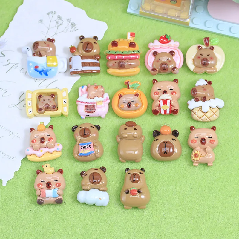 

Cute Capybara Assorted Resin Cabochon 20pcs Resin Flatbacks for DIY Jewelry Making Wholesale Scrapbook Decoration Accessory