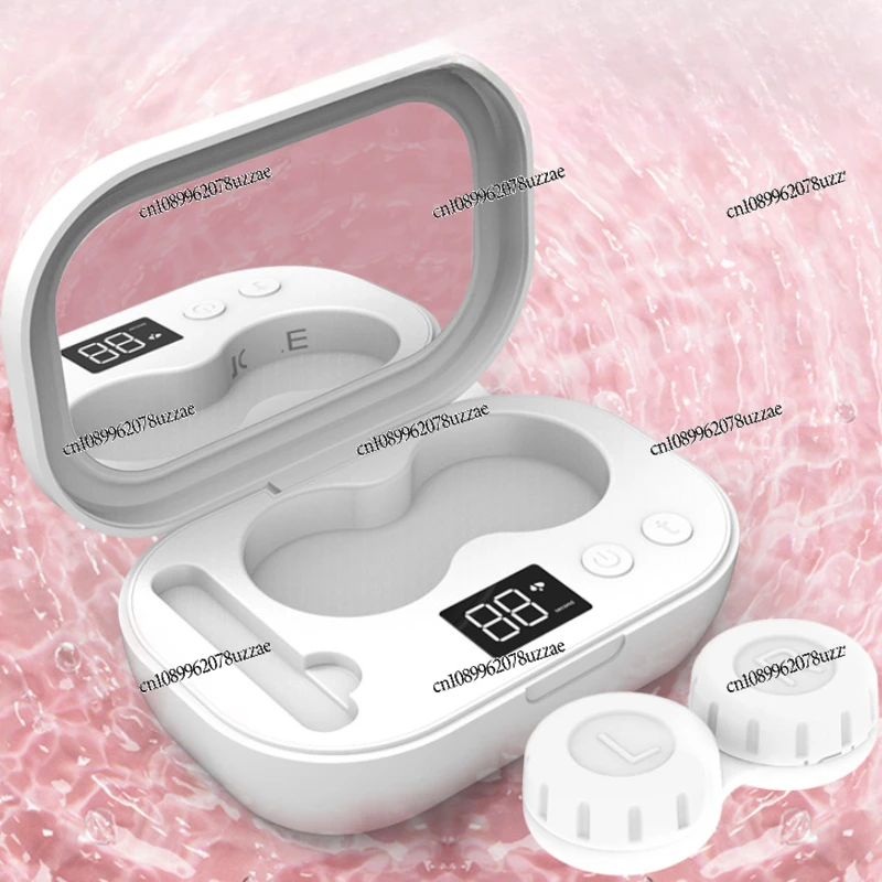Contact Lens Cleaner LED LCD Display Portable Contact Lens Cleaning Box Electric Cleaner