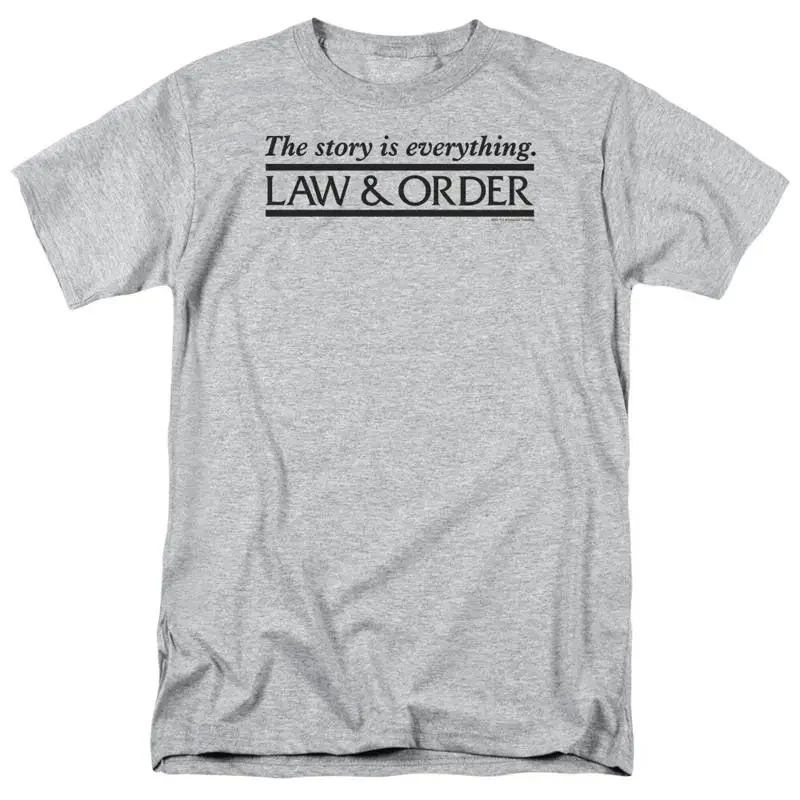 Law Order Story Logo T Shirt Mens Licensed Classic TV Show Sport Grey