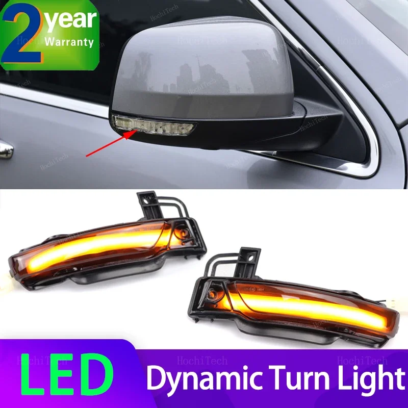 2pcs Dynamic Turn Signal LED Light Side Mirror Indicator For Jeep Grand Cherokee Dodge Durango 2011-2022