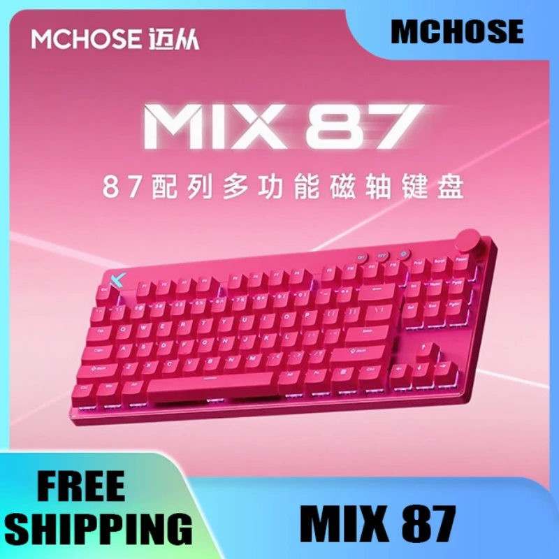 

MCHOSE MIX87 Magnetic Switch Mechanical Keyboard 8K+256K Esport 0.08ms Low Latency RGB LightingMulti-function Knob Keyboard Gift