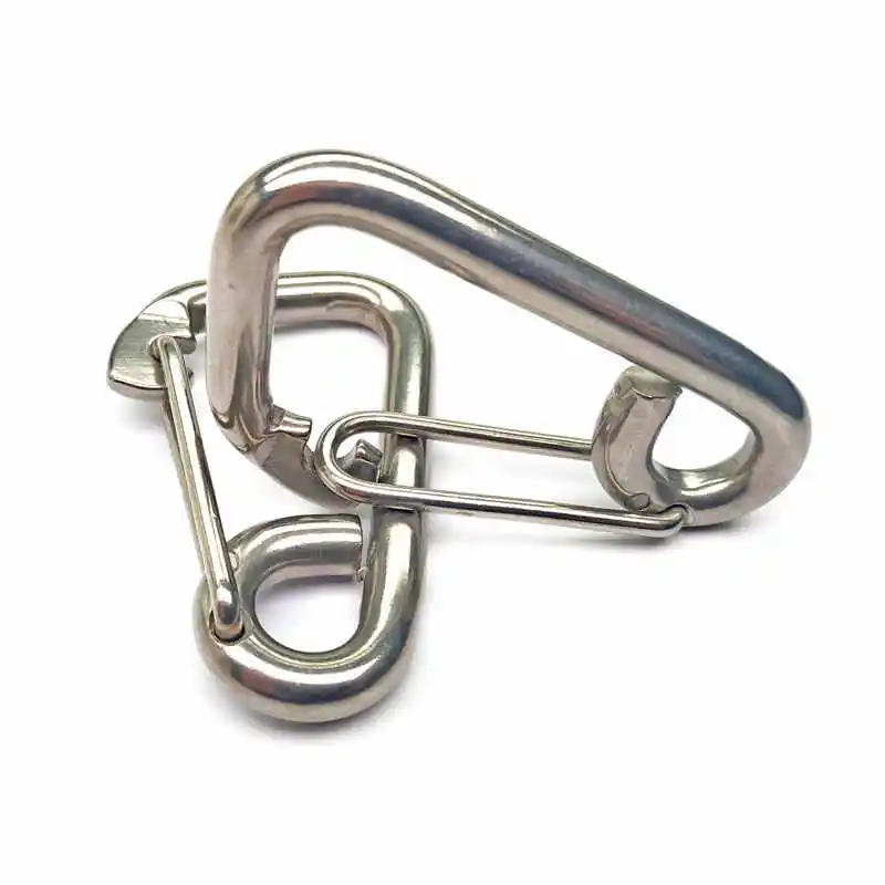 304 Stainless Steel Spring Snap Hook Carabiner Carabiner Simple Hook M6-M20