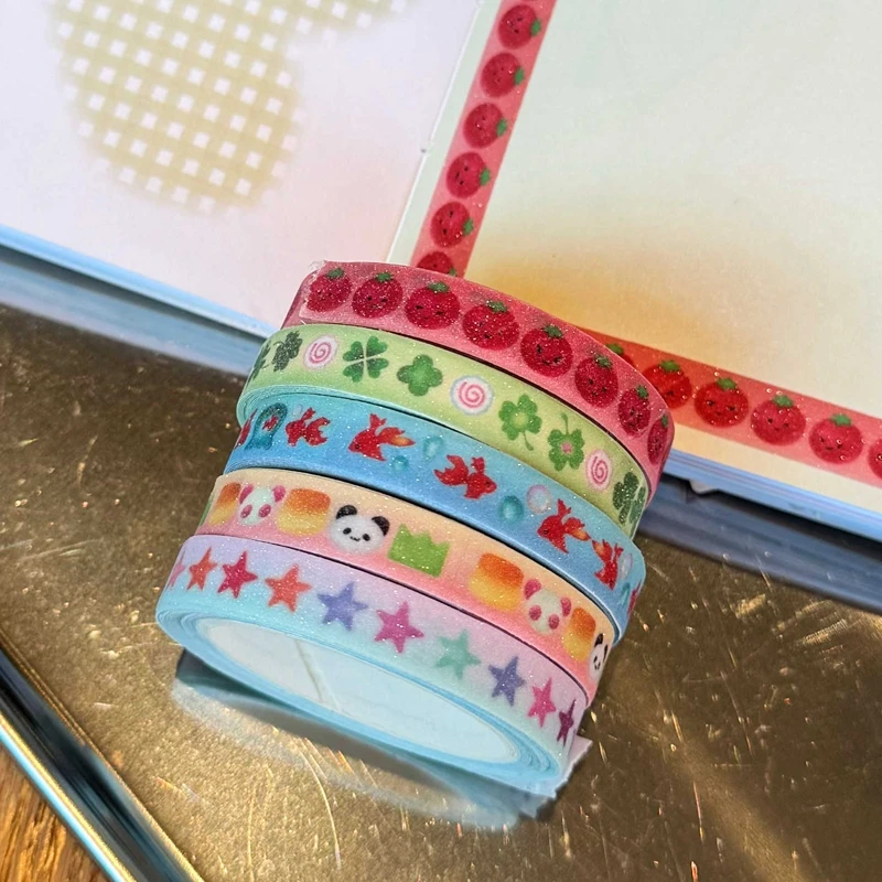 

Y2K Cute Mini Decorative Adhesive Tape Goldfish Star Scrapbooking Journal Washi Tapes DIY Material Sticker Stationery