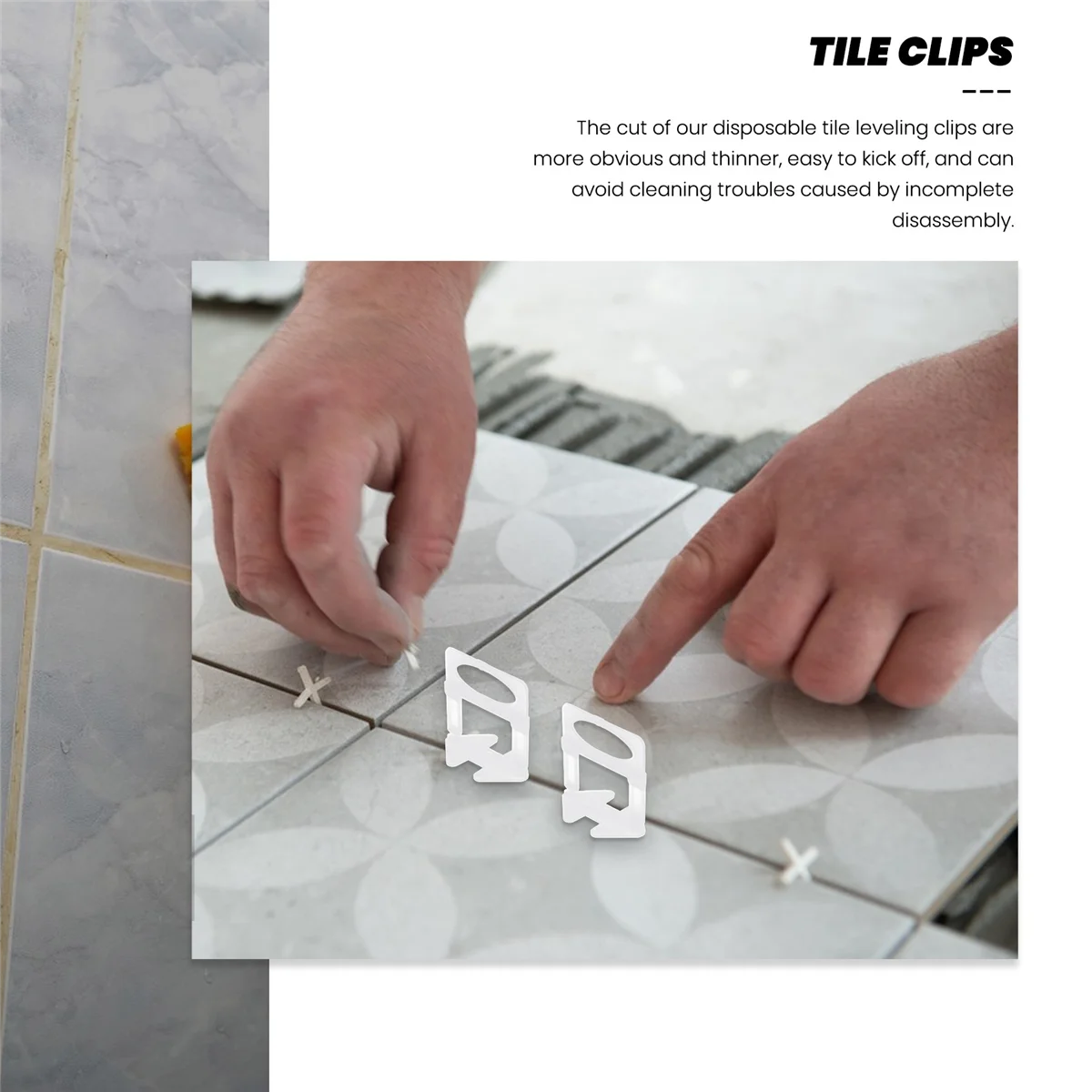 400Pcs Tile Leveling System Clips 1.5mm DIY Tiles Leveler Spacers Tile Leveling System for Professional Ceramic Tile