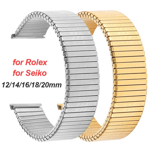 Imagen 1 del producto Correa de reloj elástica de acero inoxidable de 18mm y 20mm para pulsera de expansión elástica de Metal Seiko para pulsera Universal Rolex 12 14 16mm
