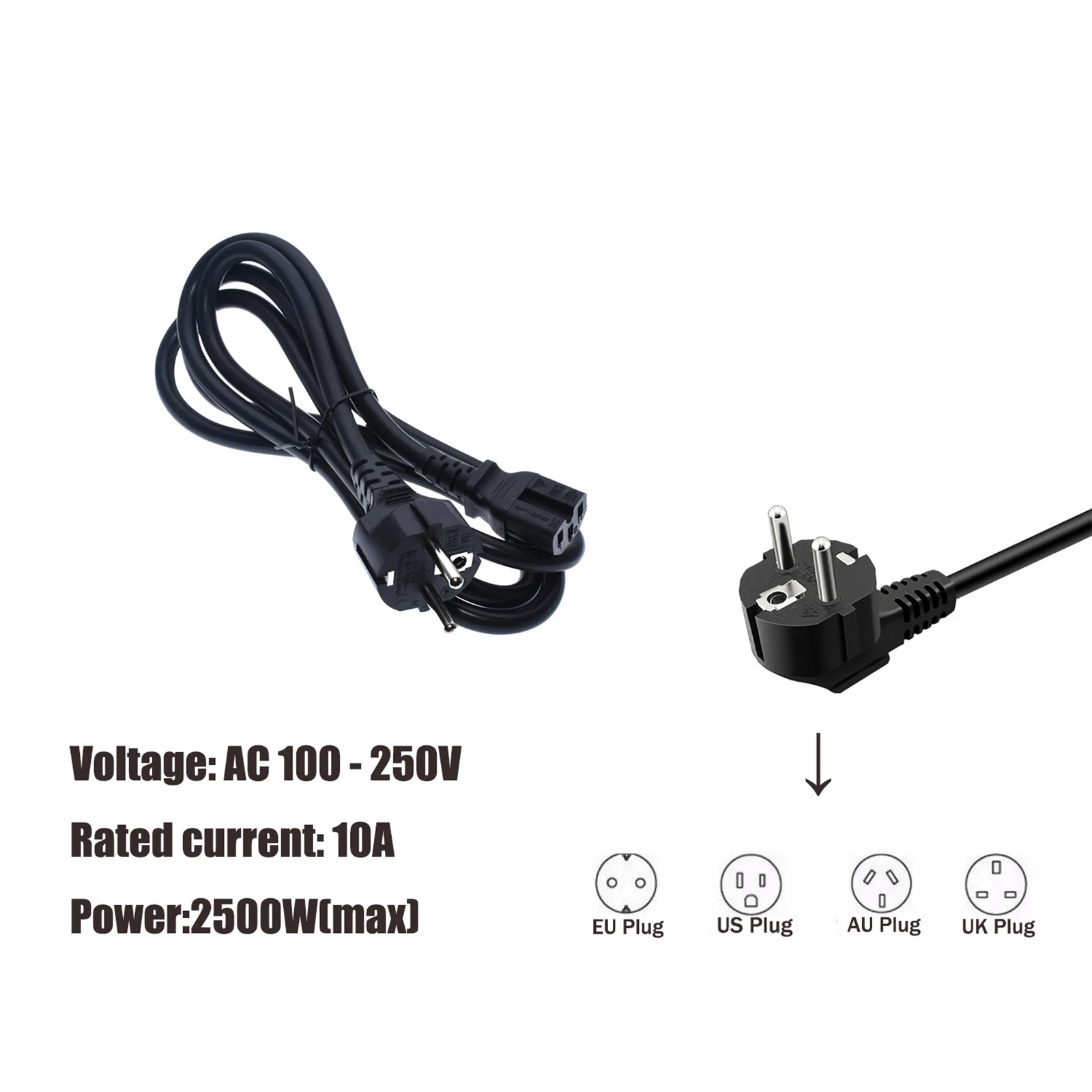 110V 220V 240V charger Cable Computer Monitor Replacement Power Cord 3 Pin Connector,Cable For Computers, TVs, Monitors, & More