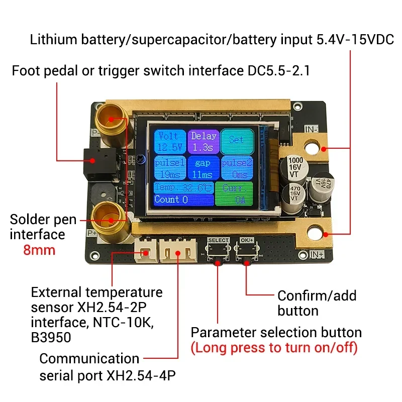 XW1 LCD Welding DIY Portable Handheld Battery Spot Welder for 18650 Lithium Battery, Nickel Strip and Nickel Belt Welding