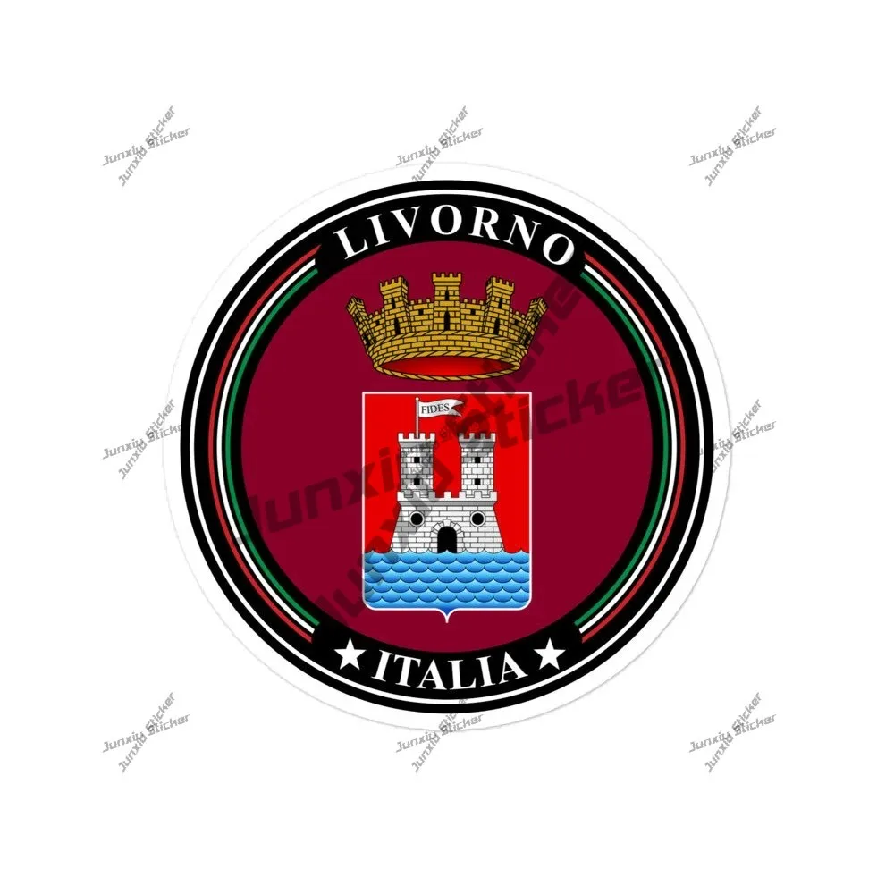 

Livorno Italy Flag Stickers Italian Circular Sticker Waterproof Anti Scratch Decor Racing Rally Decoration Decal Accessories Pvc