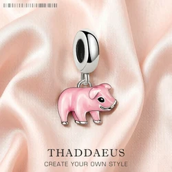 Charm Pendant Pink Pig Women 2024 Summer Brand New Cute 925 Sterling Silver Animal Gift