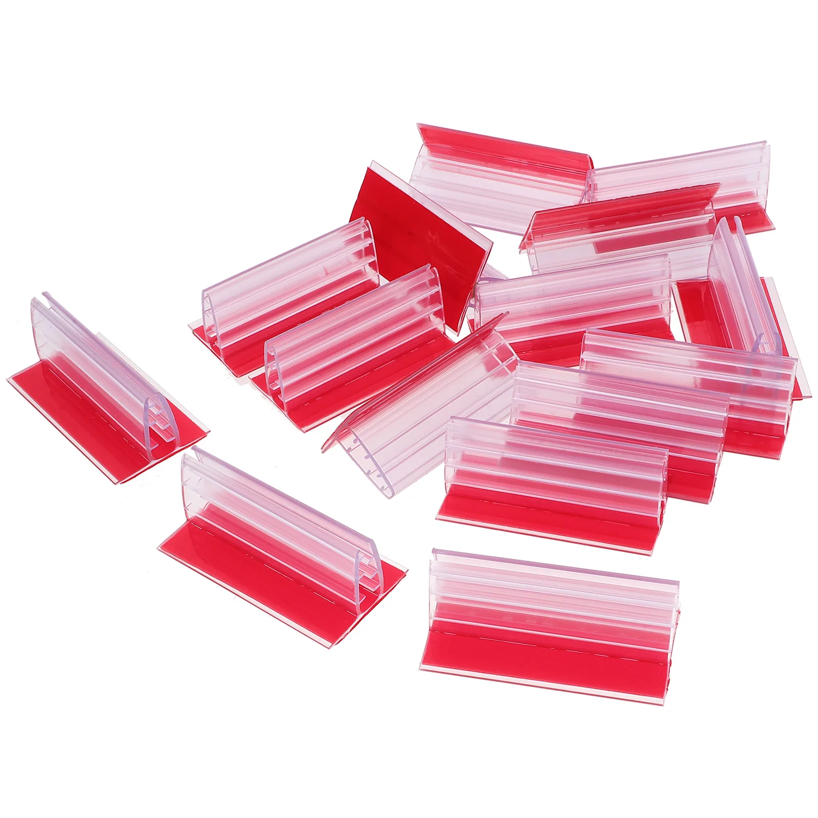 

12pcs Panel Sign Holders Sneeze Guard Name Tag Ticket Adhesive Table Number Plastic Display Lightweight Sturdy Versatile
