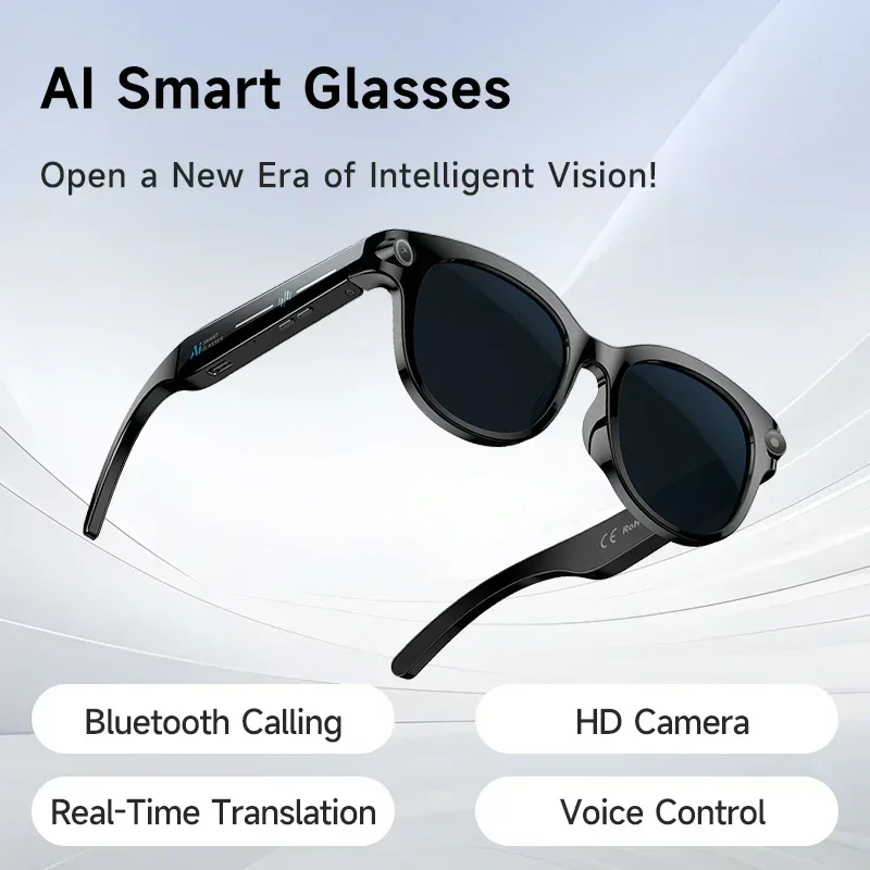 Lenovo ThinkPlus Smart AI Glasses 800W Shooting Camera HD Photo Video Voice Call Translation Waterproof Bluetooth AI Glasses