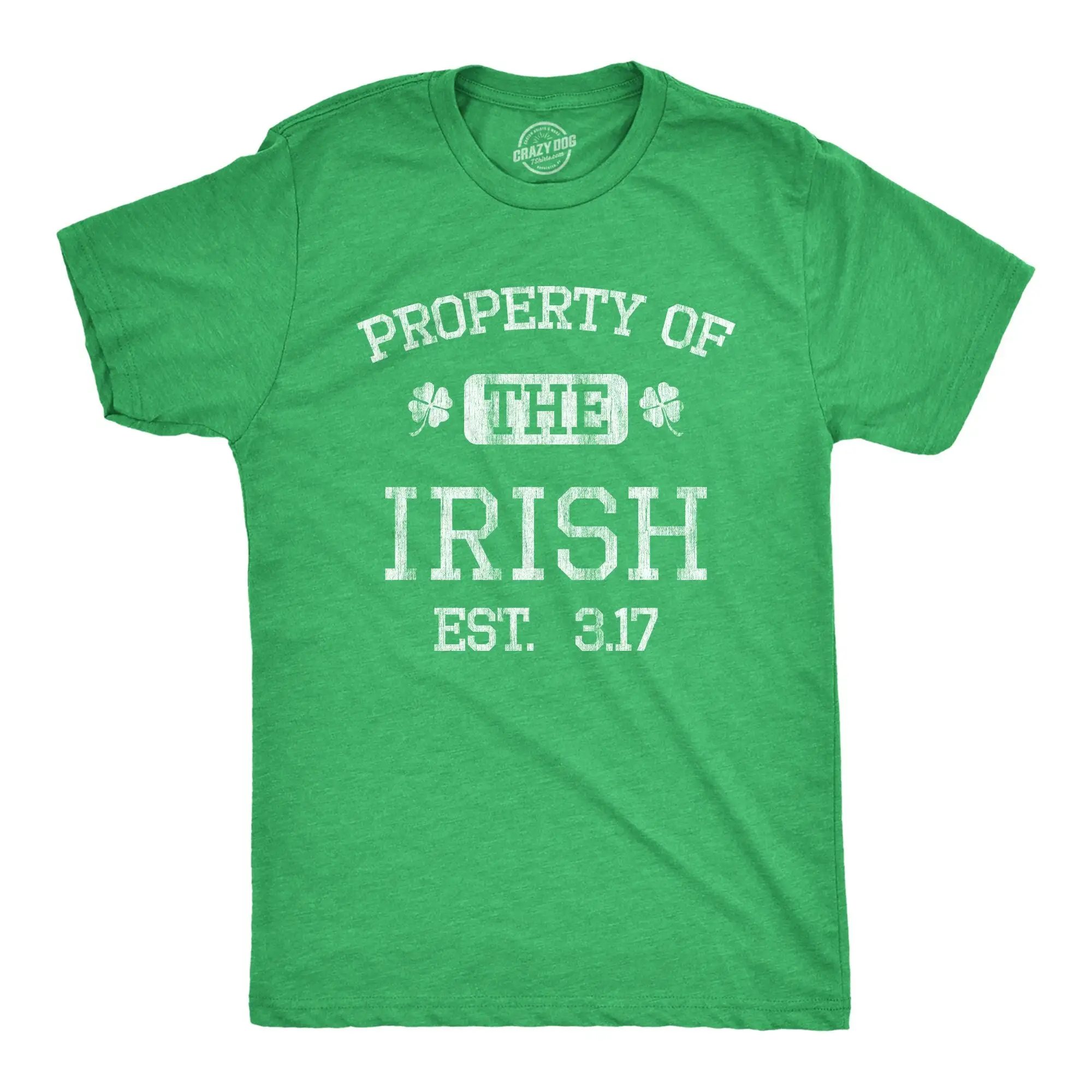 Property Of The Irish 317 Saint Patricks Day T Shirt Shenanigans Lucky Green Shamrock Clover Funny