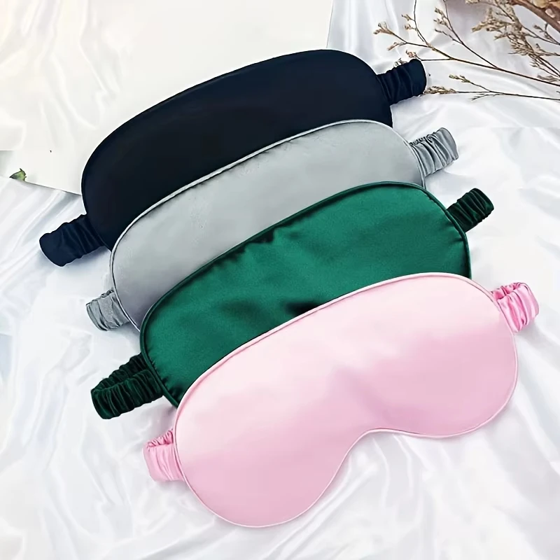Double Sided Silk Like Sleep Eye Mask Double-Sided Cool Blackout Eye Masks Wide And Elastic Cloth For Easy Wearing, Holiday Gift