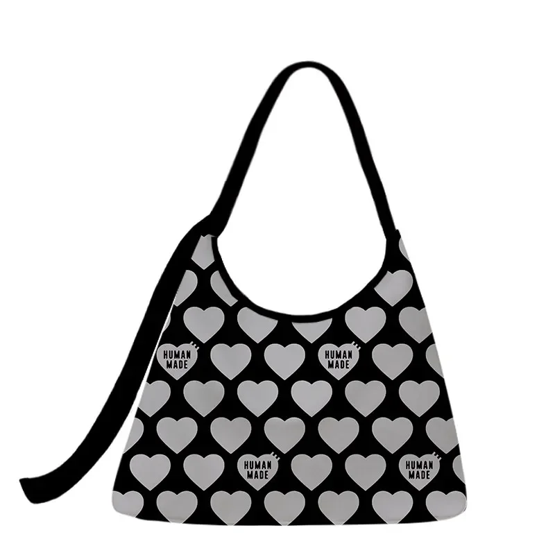 2026 New Mens Womens Heart Tote Bag Crescent Canvas Crossbody Shoulder Purse Unisex Travel Daily Casual